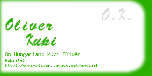 oliver kupi business card